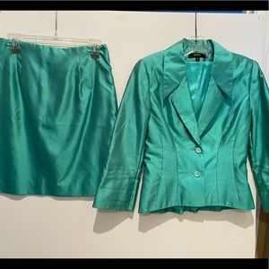 Teal Interview Suit - Blazer & Skirt